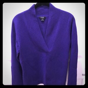 EUC 100% Cashmere Purple Vneck Sweater, Medium